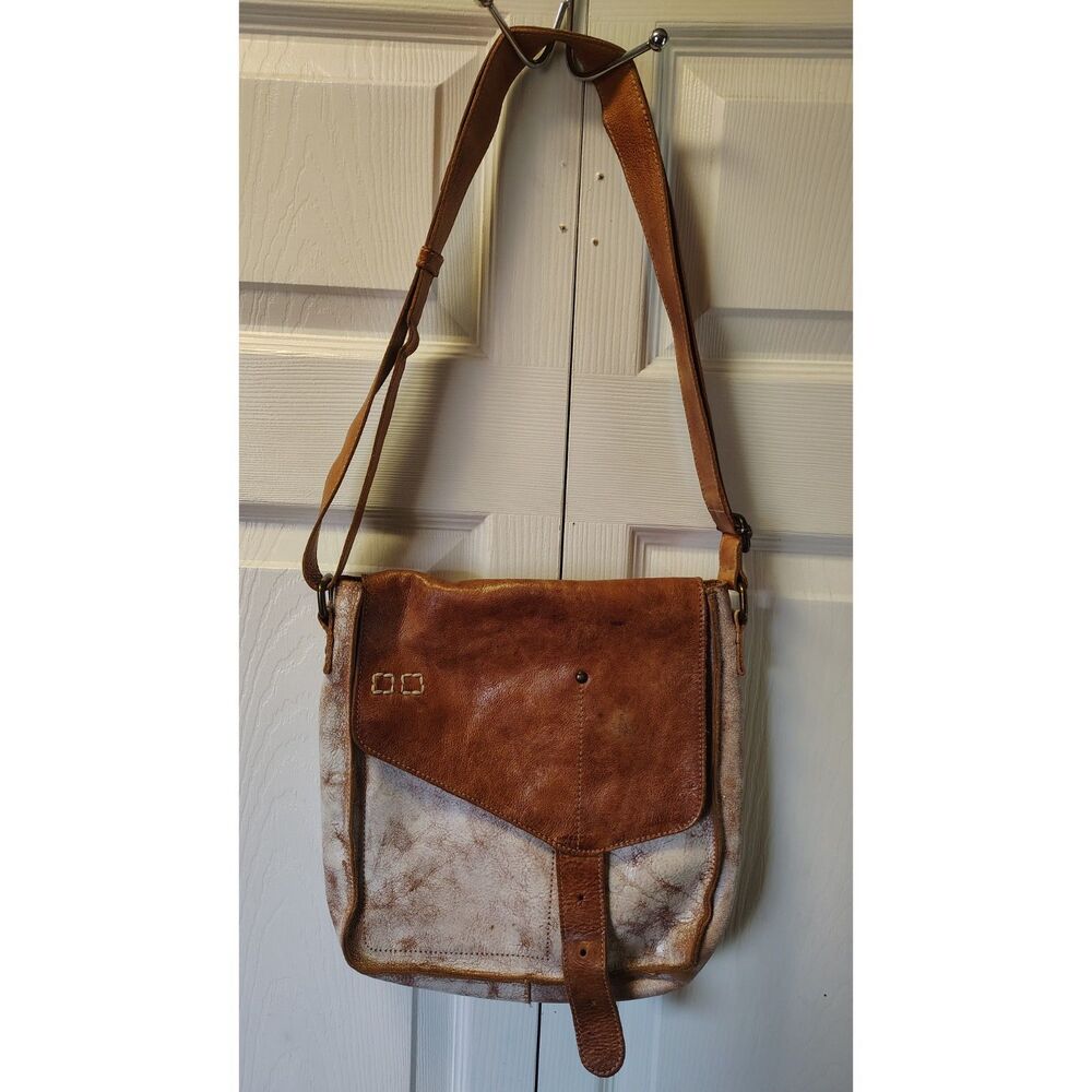 BED STÜ Venice Beach Leather Crossbody Bag – Distressed Oats / Nectar Tan Rustic